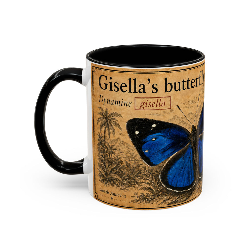 Gisella's Butterfly (Dynamine gisella) Coffee Mug — Vintage Blue Mug