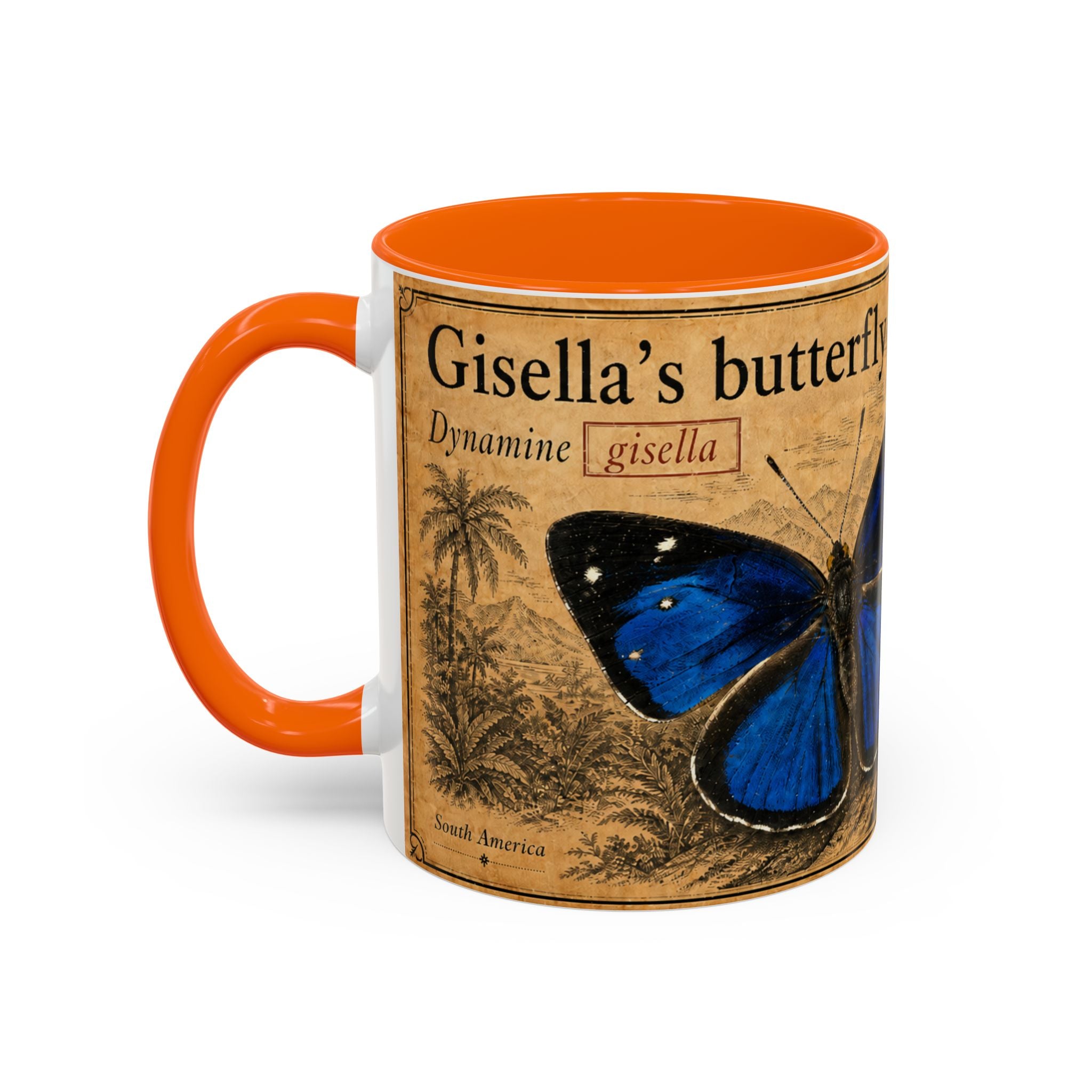 Gisella's Butterfly (Dynamine gisella) Coffee Mug — Vintage Blue Mug