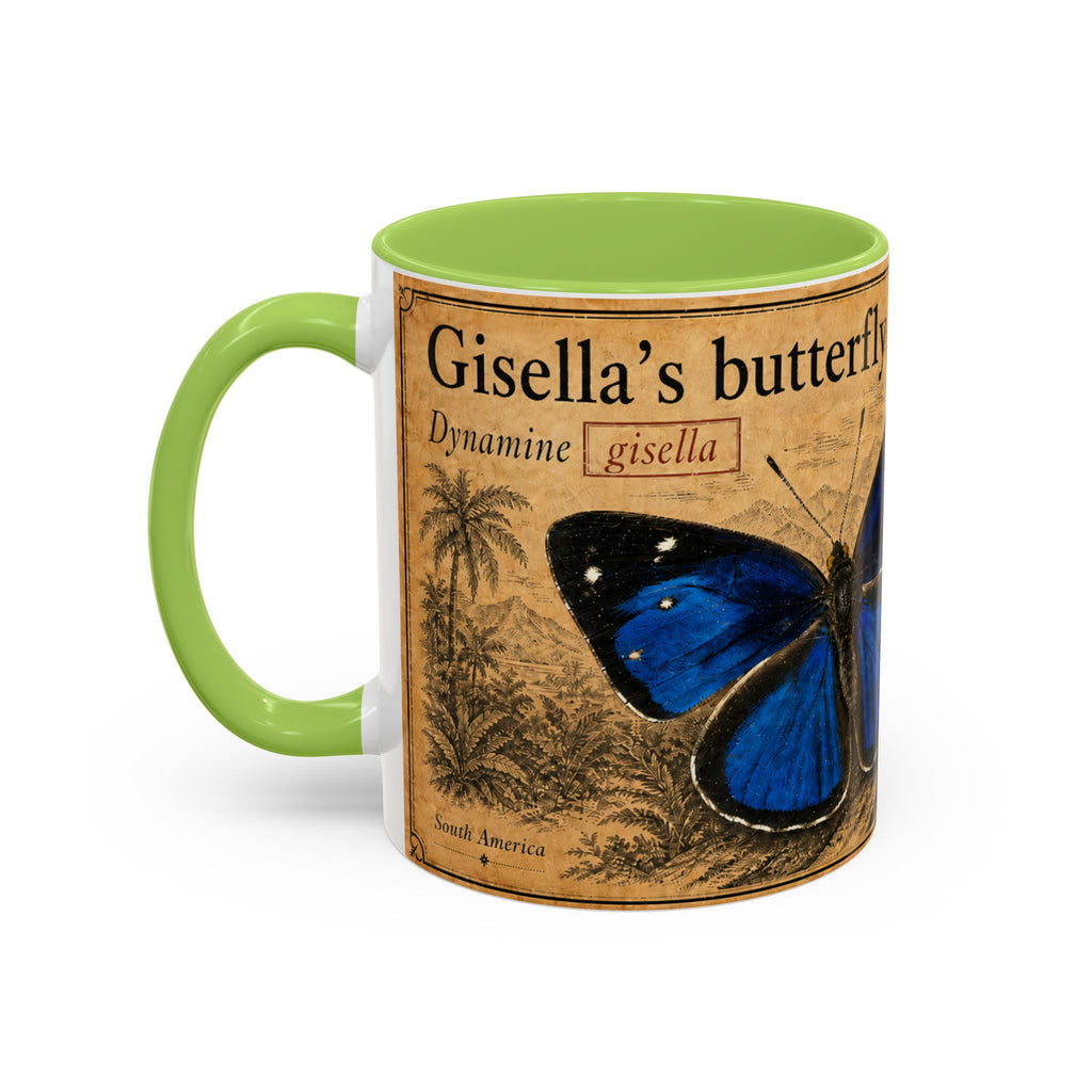 Gisella's Butterfly (Dynamine gisella) Coffee Mug — Vintage Blue Mug