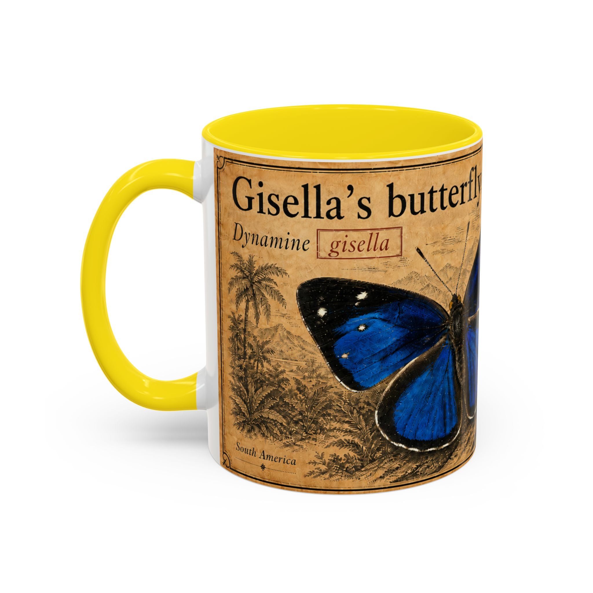Gisella's Butterfly (Dynamine gisella) Coffee Mug — Vintage Blue Mug