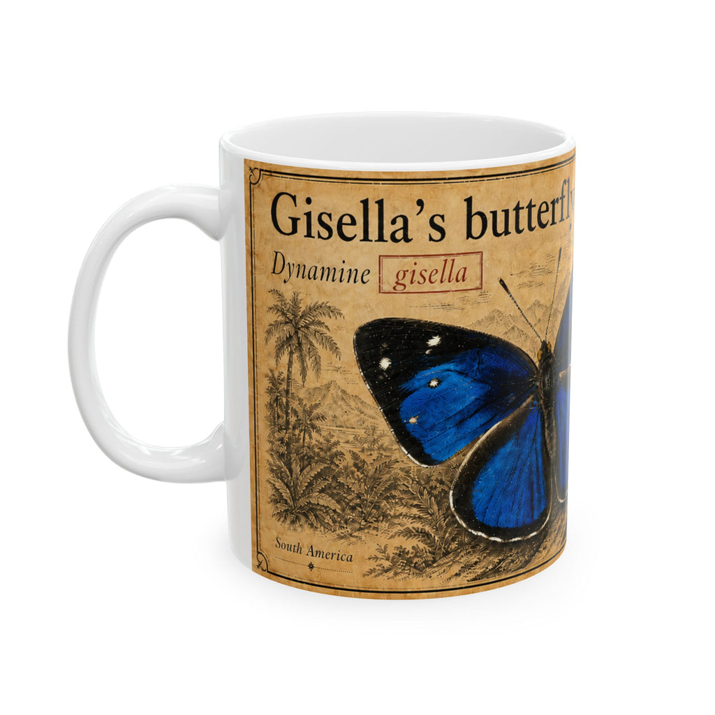 Dynamine gisella Illustration Ceramic Mug – Vintage Natural History Gisella's butterfly (Dynamine gisella) Art, 11oz & 15oz