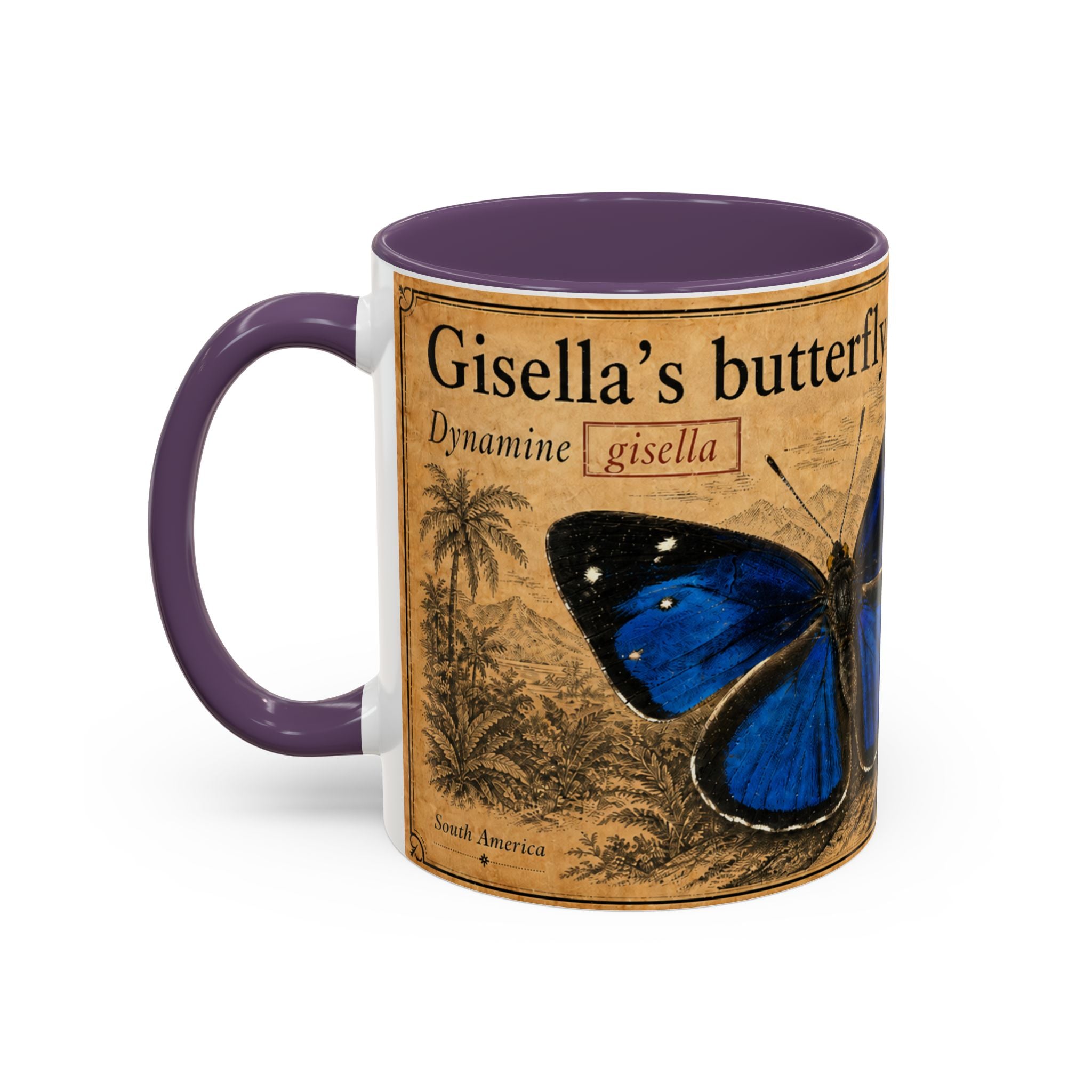 Gisella's Butterfly (Dynamine gisella) Coffee Mug — Vintage Blue Mug
