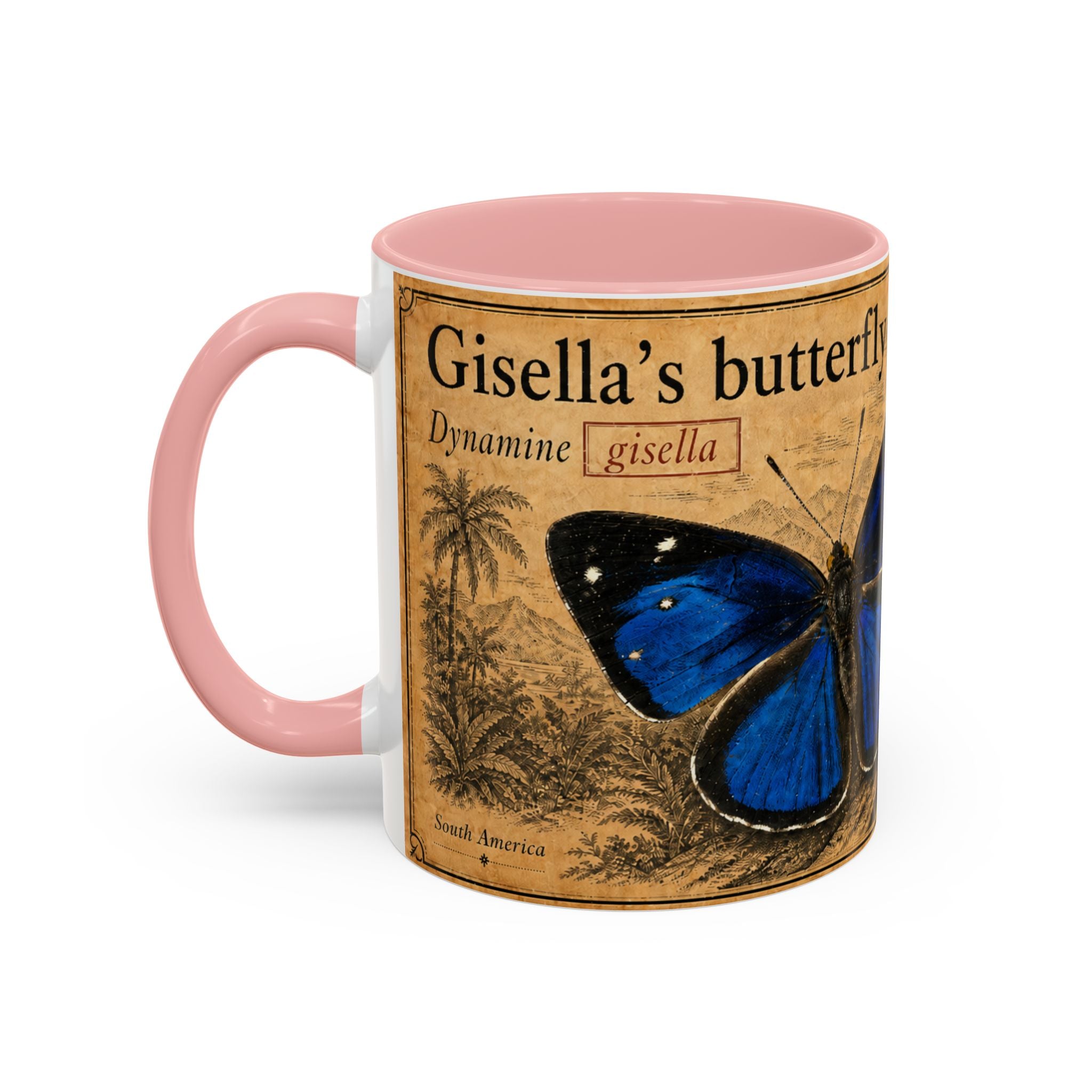 Gisella's Butterfly (Dynamine gisella) Coffee Mug — Vintage Blue Mug