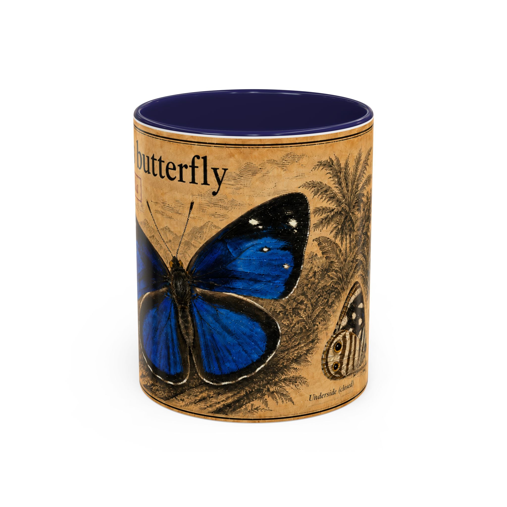 Gisella's Butterfly (Dynamine gisella) Coffee Mug — Vintage Blue Mug