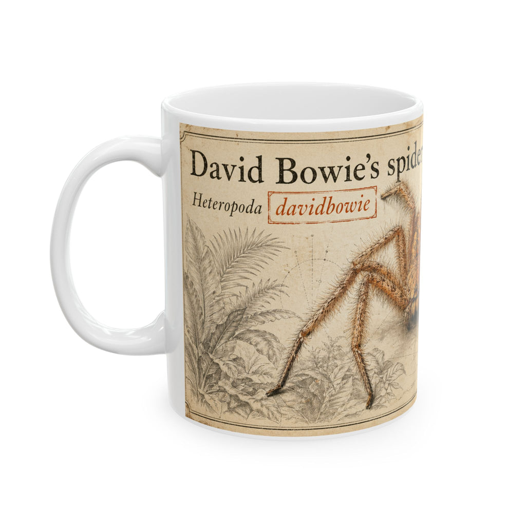 David Bowie's spider Illustration Ceramic Mug – Vintage Natural History David Bowie's spider (Heteropoda davidbowie) 11oz & 15oz