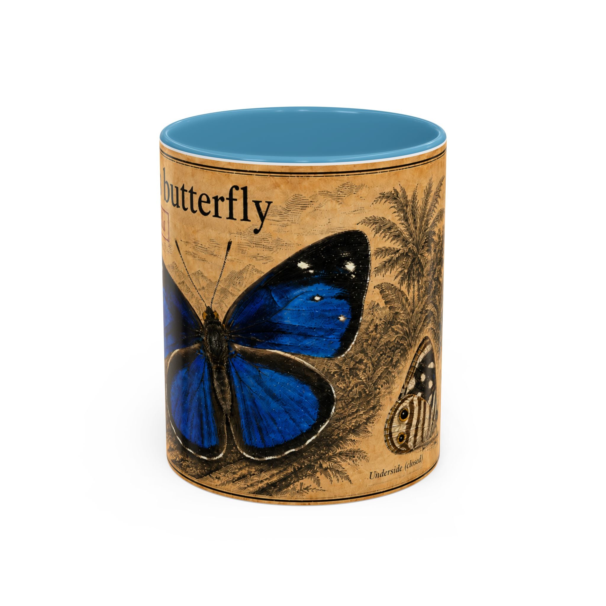 Gisella's Butterfly (Dynamine gisella) Coffee Mug — Vintage Blue Mug